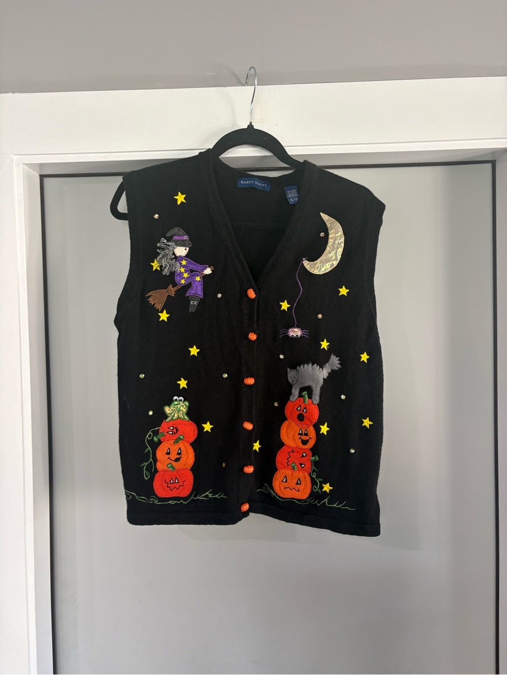 Karen Scott Halloween sweater vest